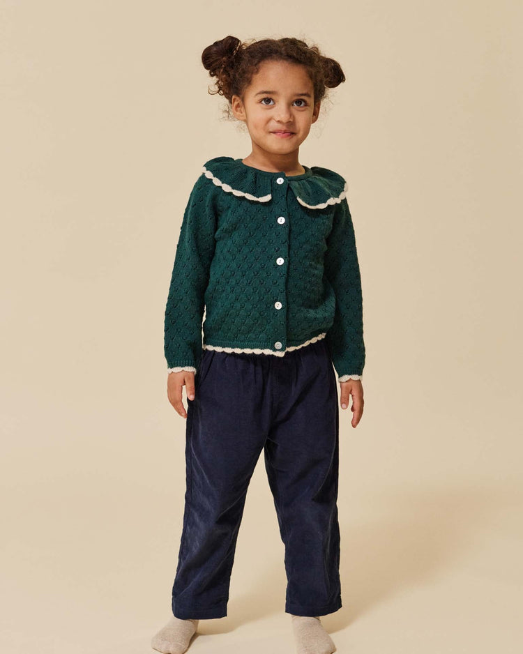 Little konges sløjd KIDS holiday knit cardigan in forest