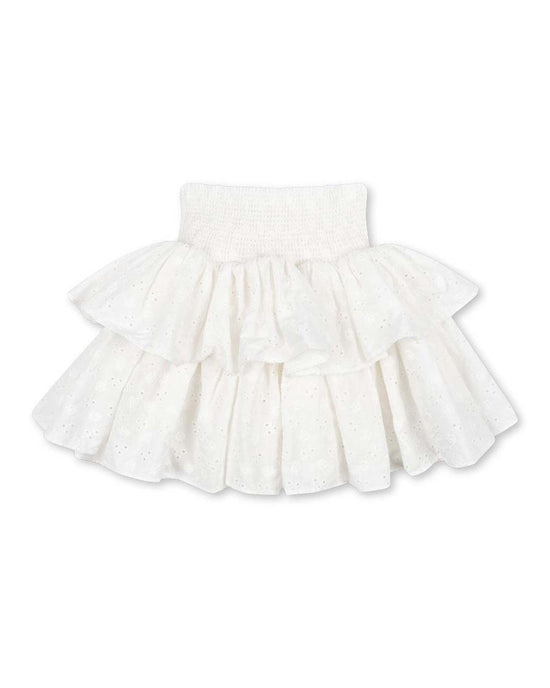 Little konges sløjd kids lacey smock skirt in optic white