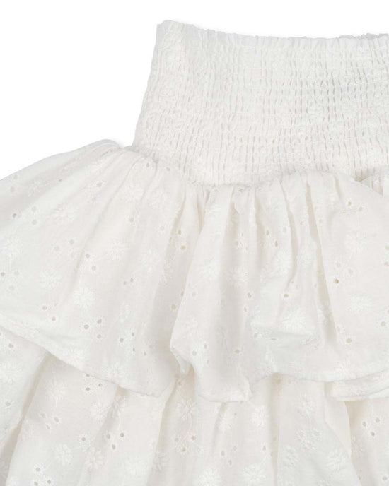Little konges sløjd kids lacey smock skirt in optic white