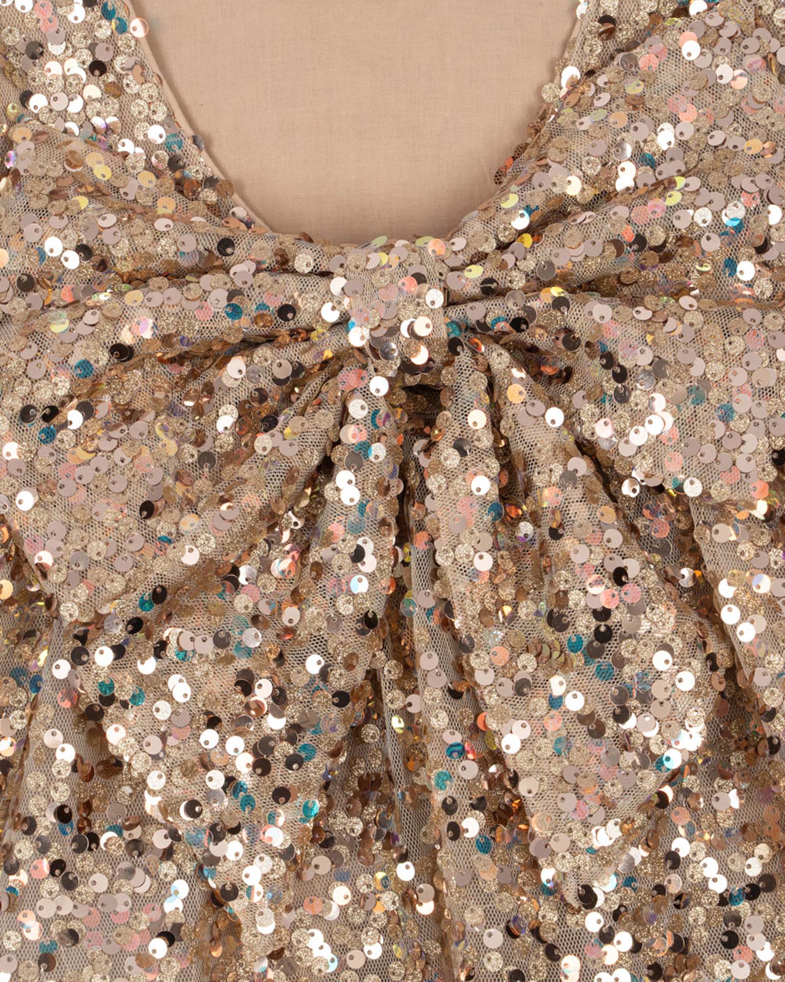 Konges Sljd Gold Glitter Lila Sequins Bow Dress - Children's Dresses Konges Sljd Gold Glitter Lila Sequins Bow Dress - Children's Dresses