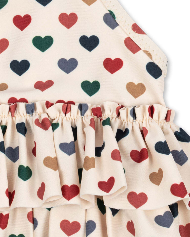Little konges sløjd kids manuca frill bikini in coeur coloré