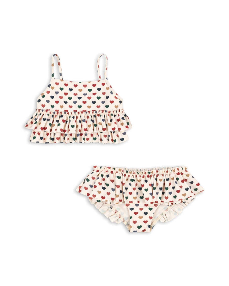 Little konges sløjd kids manuca frill bikini in coeur coloré