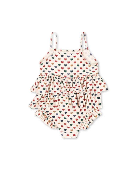 Little konges sløjd kids manuca frill swimsuit in coeur coloré