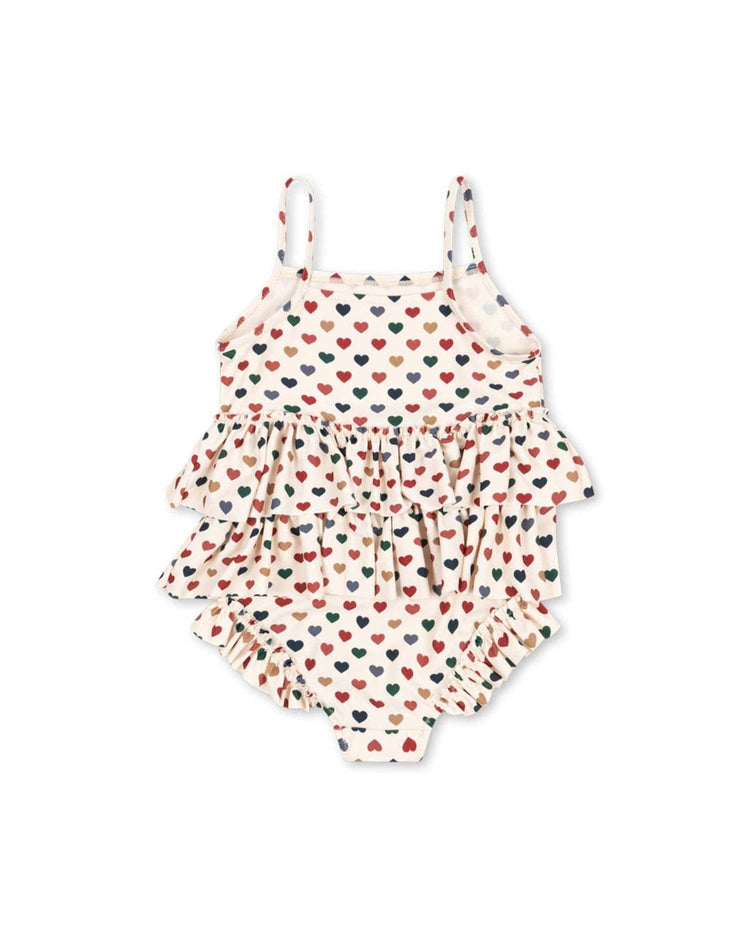 Little konges sløjd kids manuca frill swimsuit in coeur coloré