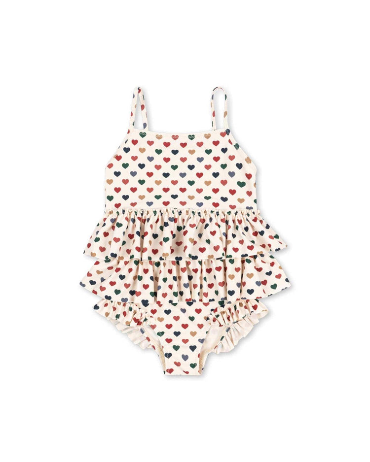 Little konges sløjd kids manuca frill swimsuit in coeur coloré