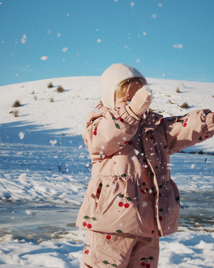 Little konges sløjd kids mismou frill jacket in ma grande cerise blush