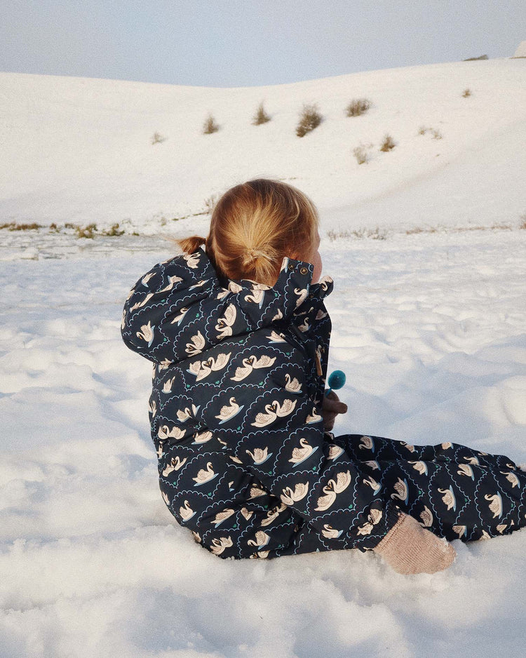Little konges sløjd kids nohr snowsuit in swan eclipse