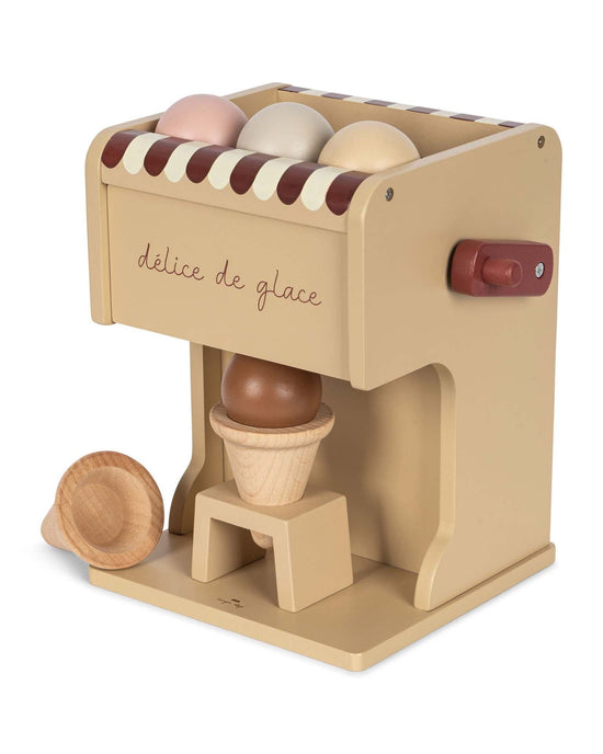 Little konges sløjd play wooden ice cream maker in beige