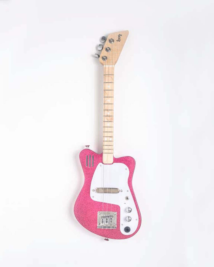 Little loog guitars play loog mini electric in pink sparkle