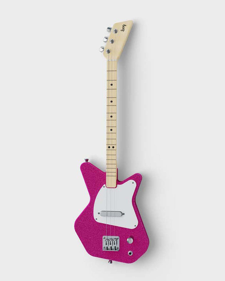 Little loog guitars play loog pro electric in magenta sparkle