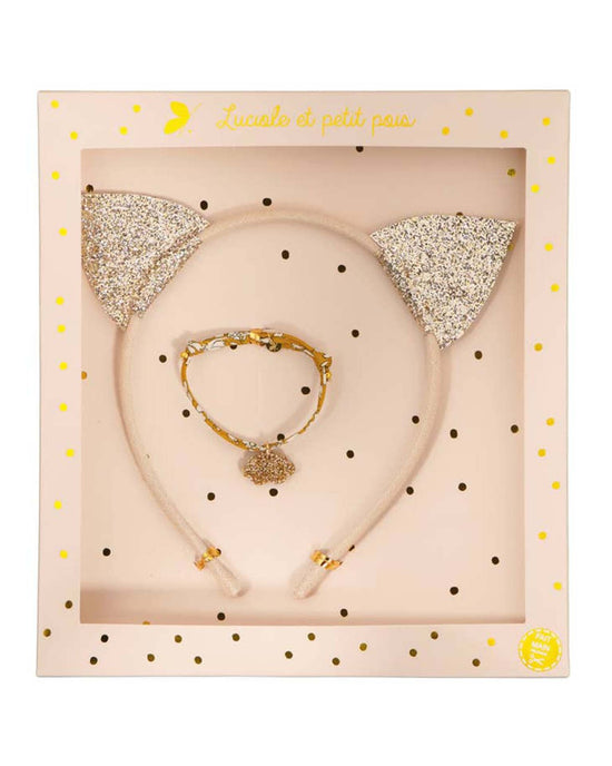 Little luciole et petit pois accessories cat headband + liberty bracelet set