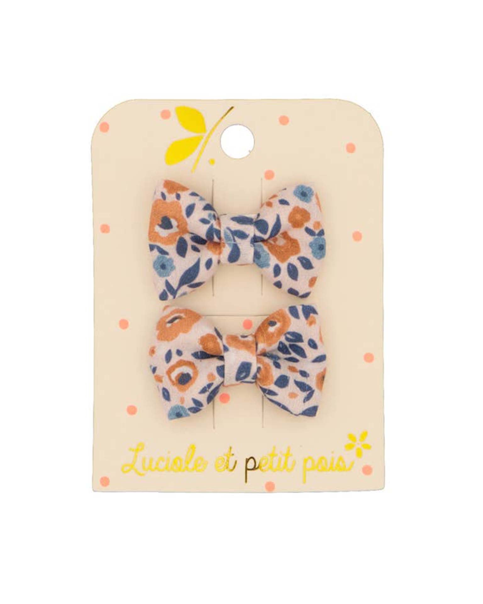 Little luciole et petit pois accessories mini butterfly hair clips in liberty victoria fjord