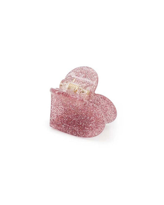 Little luciole et petit pois accessories mini heart clip in pink glitter