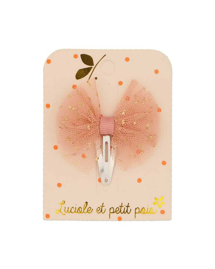 Little luciole et petit pois accessories mini tutu hair clip in old pink