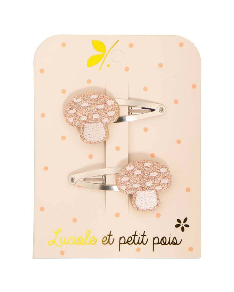 Little luciole et petit pois accessories pink mushroom hair clips