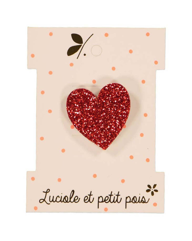 Little luciole et petit pois accessories red heart brooch