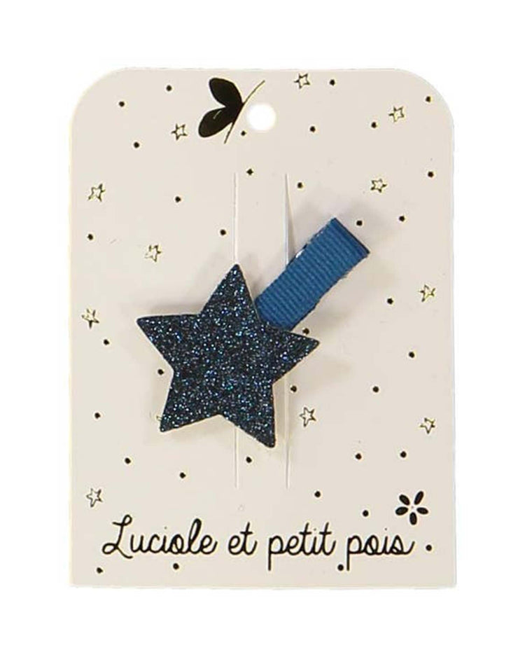 Little luciole et petit pois accessories star hair clip in blue glitter