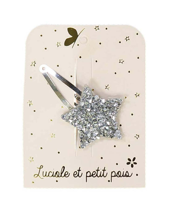 Little luciole et petit pois accessories star hair clip in silver glitter