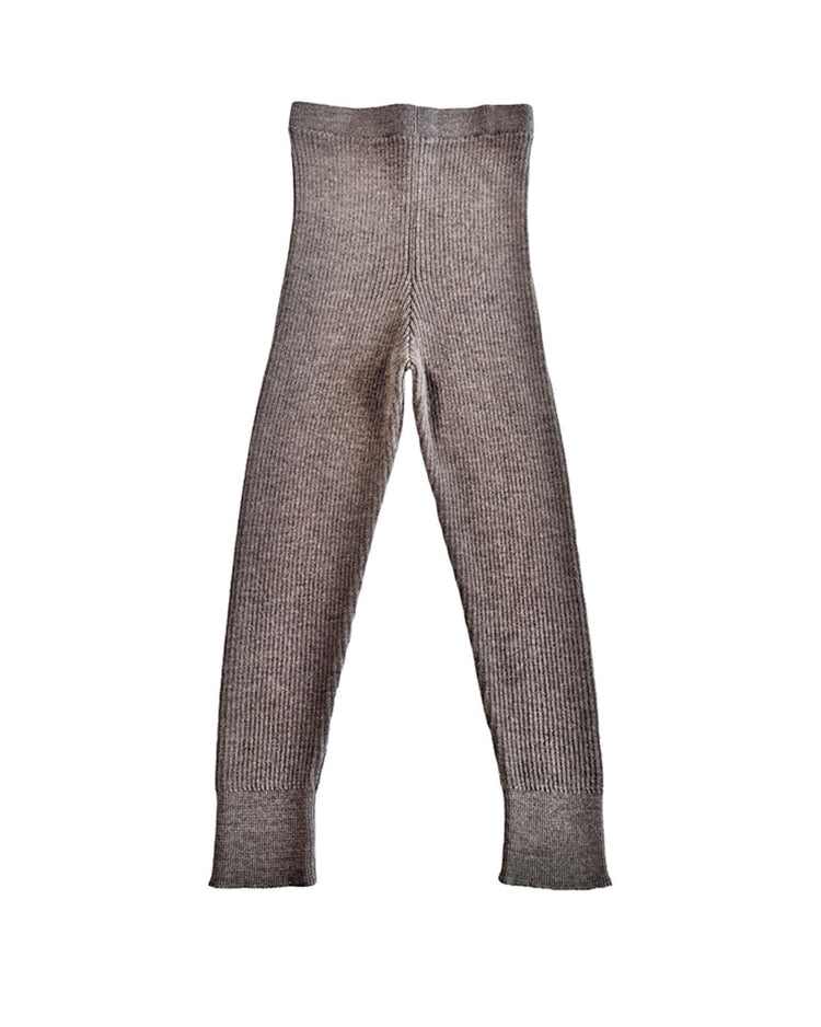 Little mabli baby sylfaen rib wool leggings in morel