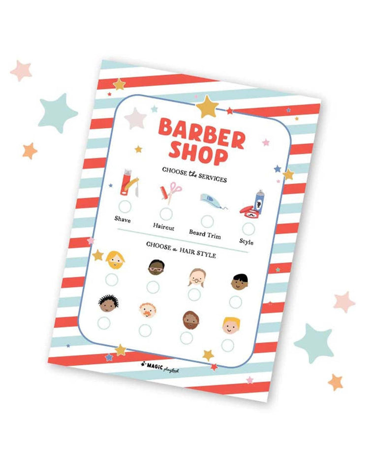 Little magic playbook Paper + Party barber shop pretend play notepad