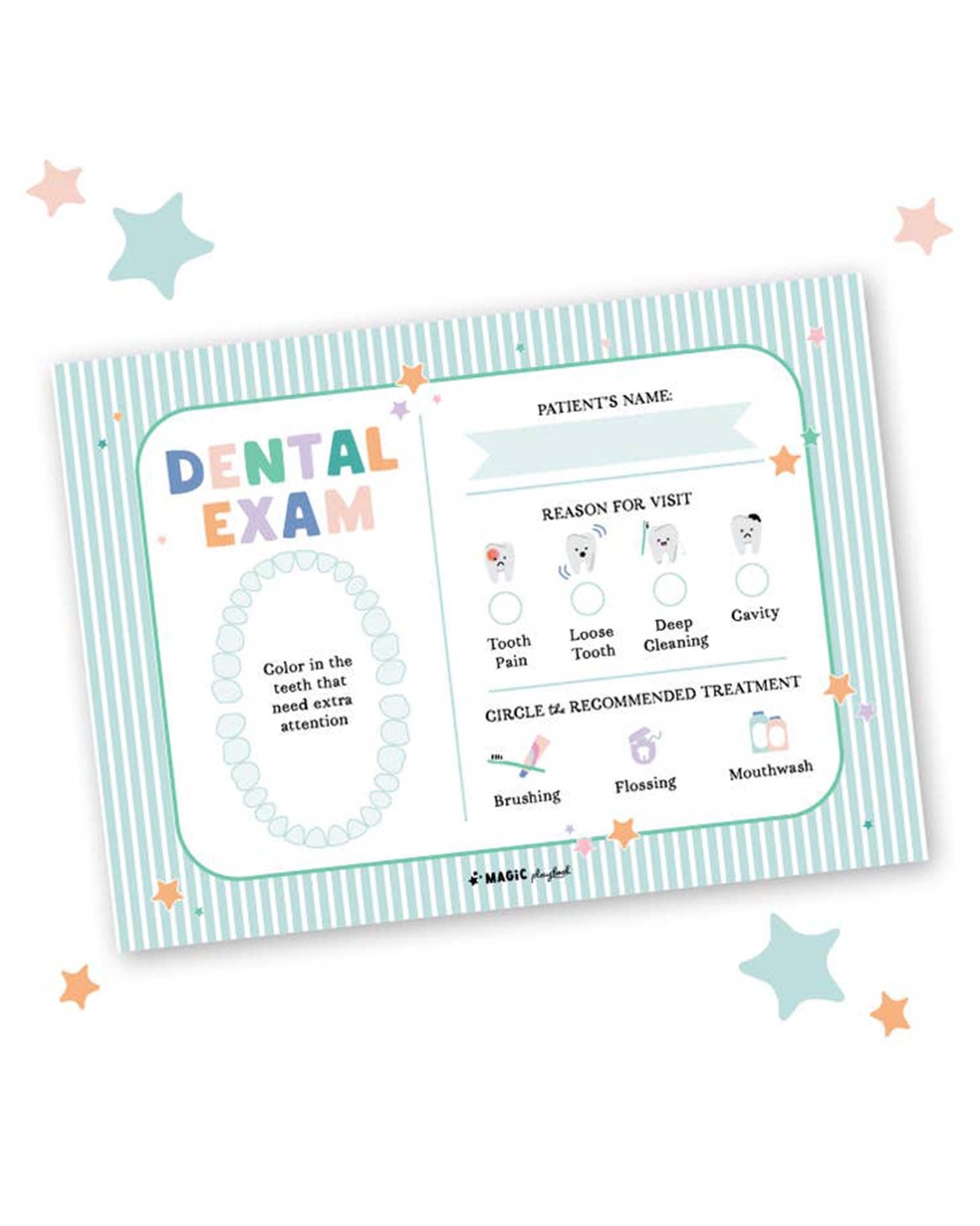 Little magic playbook Paper + Party dentist pretend play notepad