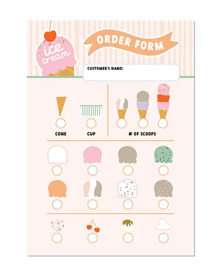 Little magic playbook Paper + Party ice cream shop pretend play notepad