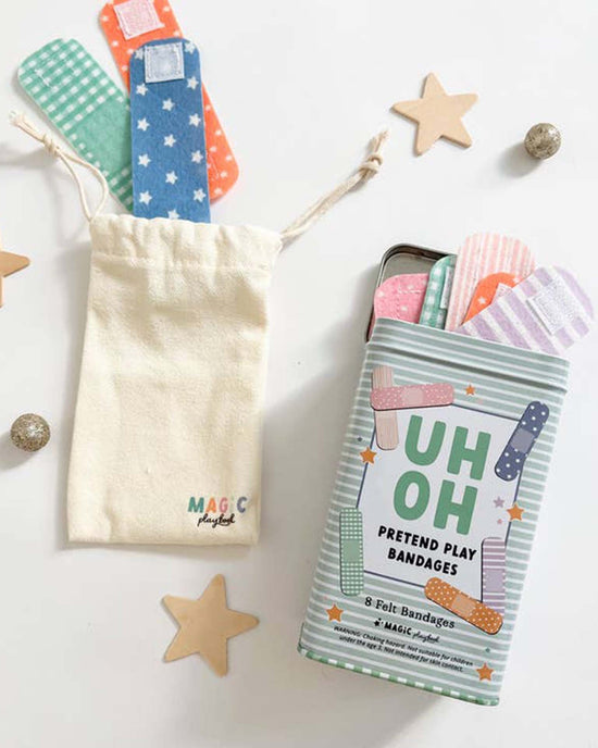 Little magic playbook Paper + Party pretend play bandages + bandaid tin