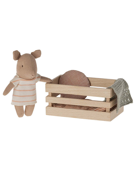 Little maileg play baby girl pig in box