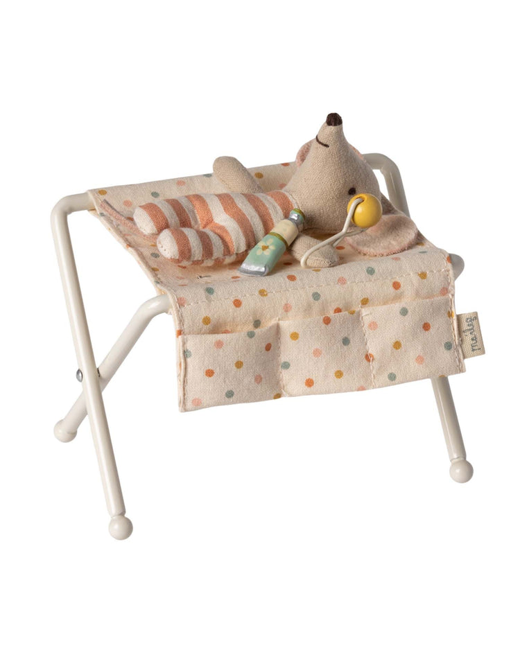 Little maileg play baby mouse nursery table in off white