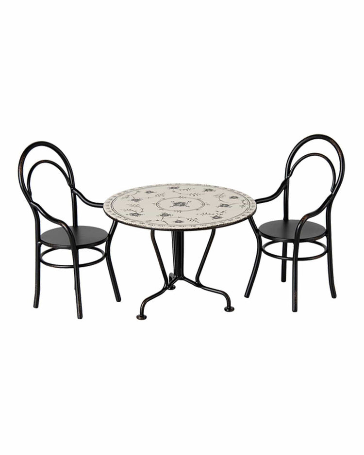 Little maileg play dining table set with 2 chairs, miniature