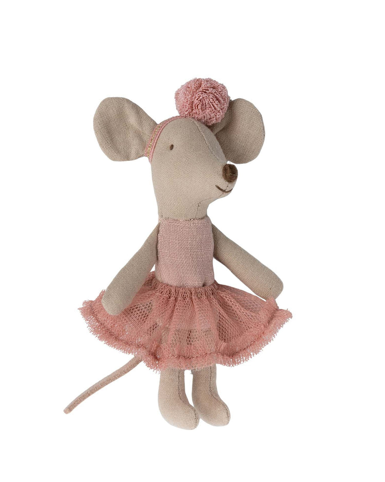 Little maileg play little sister ballerina mouse in rose