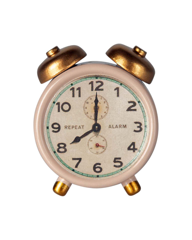 Little maileg play mouse alarm clock in powder