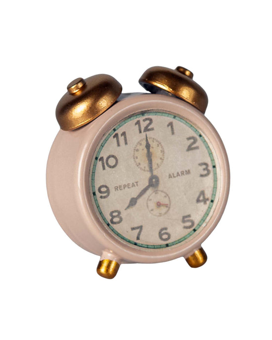 Little maileg play mouse alarm clock in powder
