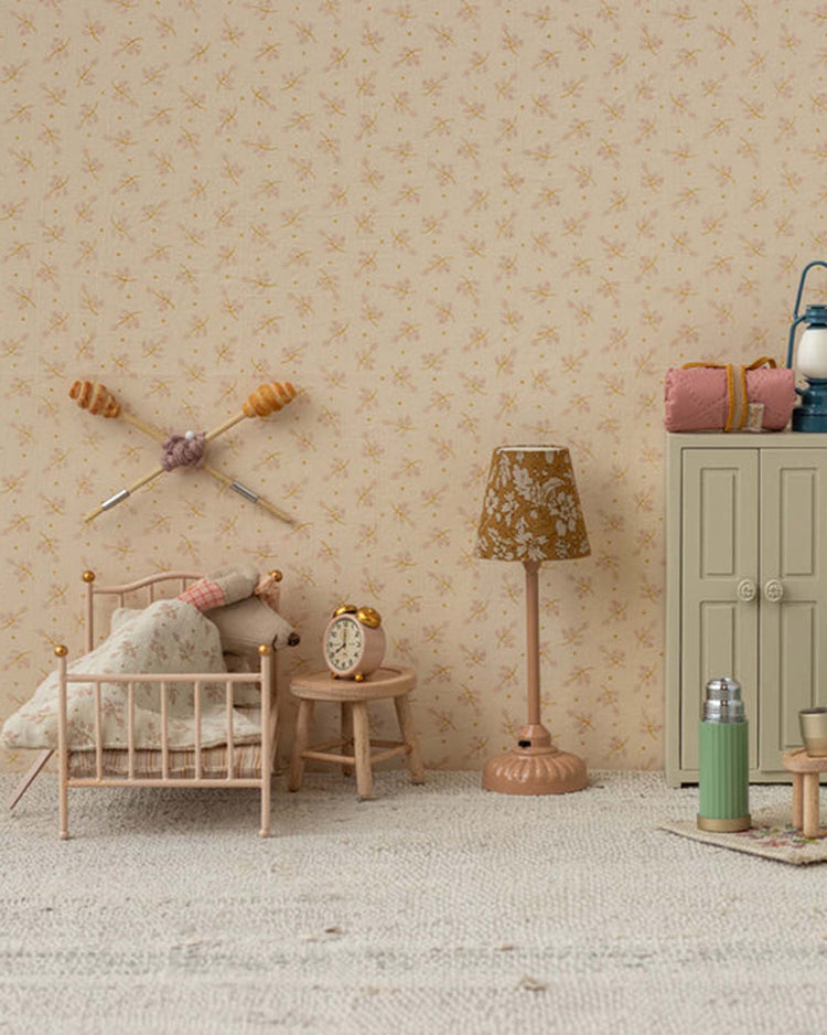 Little maileg play mouse alarm clock in powder