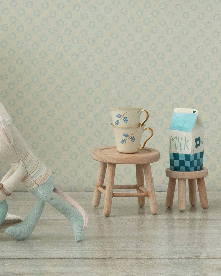 Little maileg play mouse table and stool set