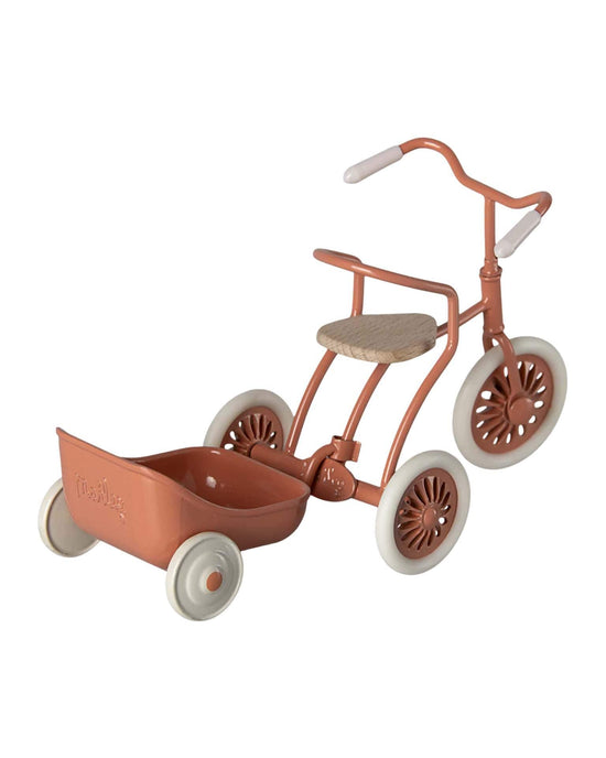 Little maileg play mouse tricycle hanger in coral