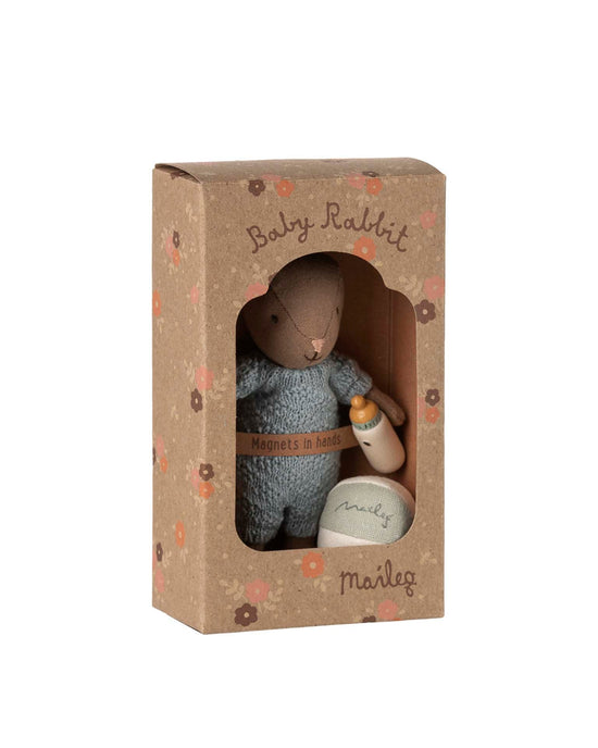 Little maileg play rabbit set, micro - brown - blue