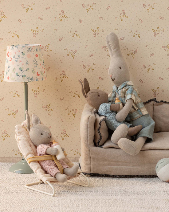 Little maileg play rabbit set, micro - sand - rose