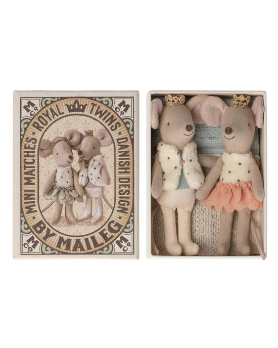 Little maileg play royal twins mice in box