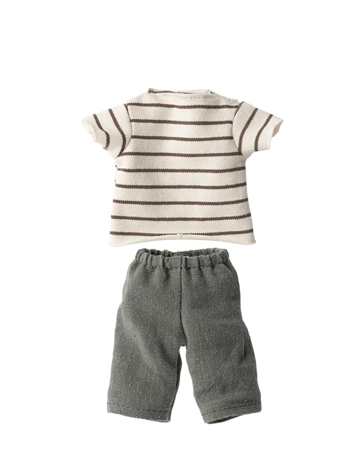 Little maileg play striped blouse and pants in size 2