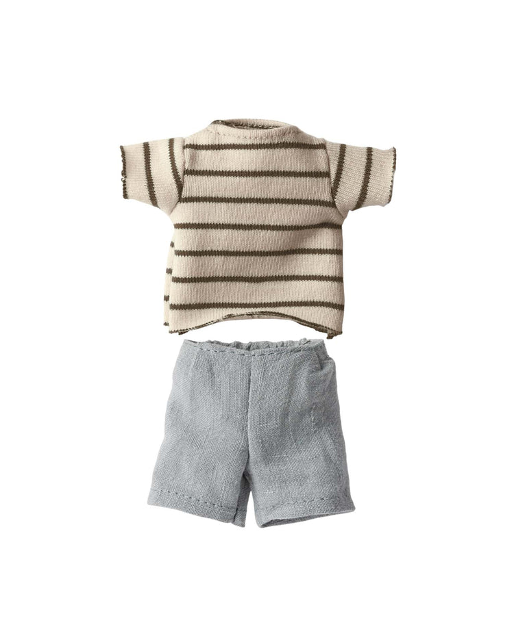 Little maileg play striped blouse and shorts in size 1