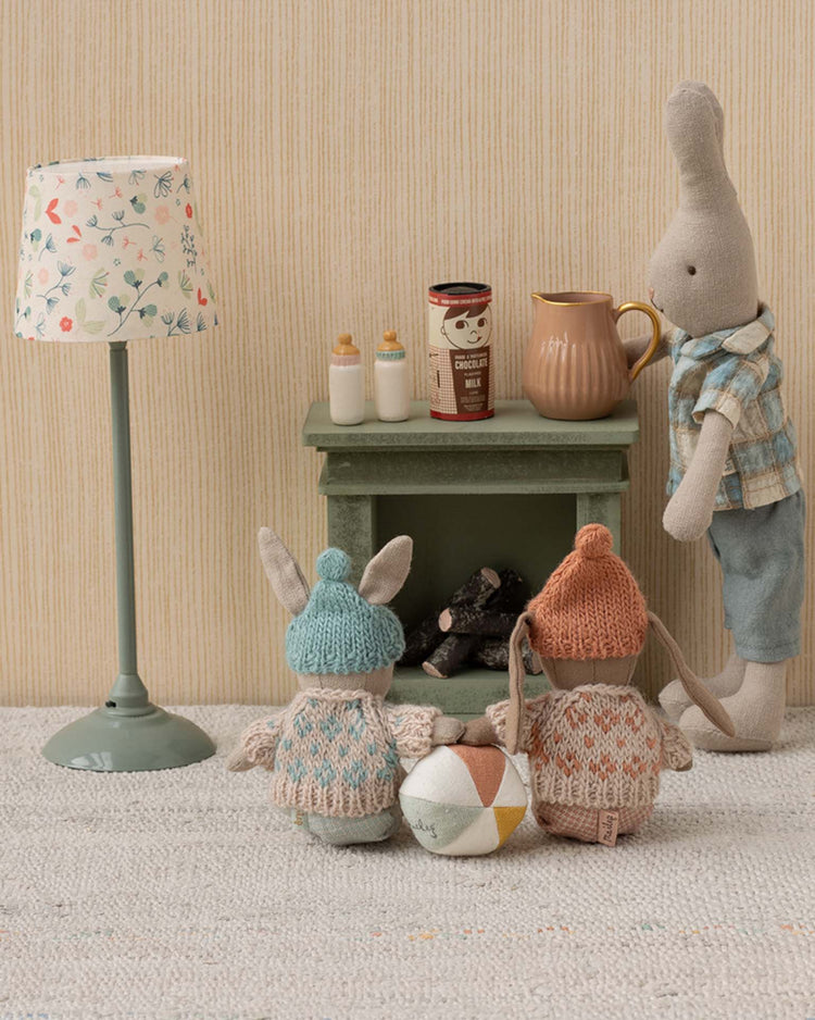 Little maileg play winter bunny, micro - brown - rose