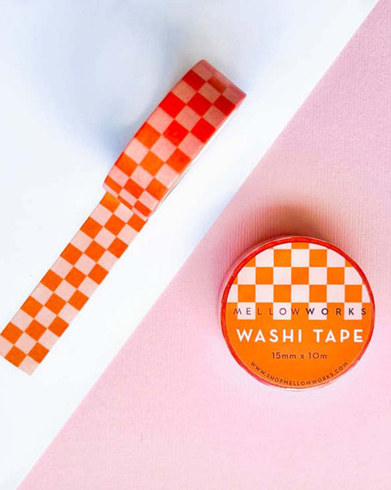 Little mellowworks Party coral blush checkerboard washi tape