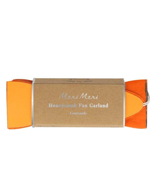 Little meri meri party black & orange stripe honeycomb garland