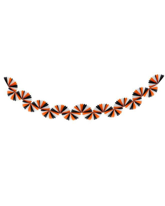 Little meri meri party black & orange stripe honeycomb garland
