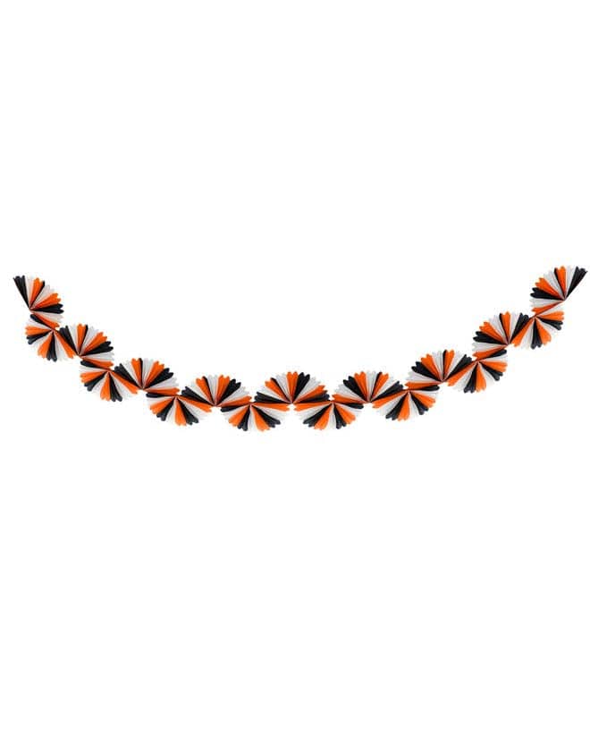 Little meri meri party black & orange stripe honeycomb garland