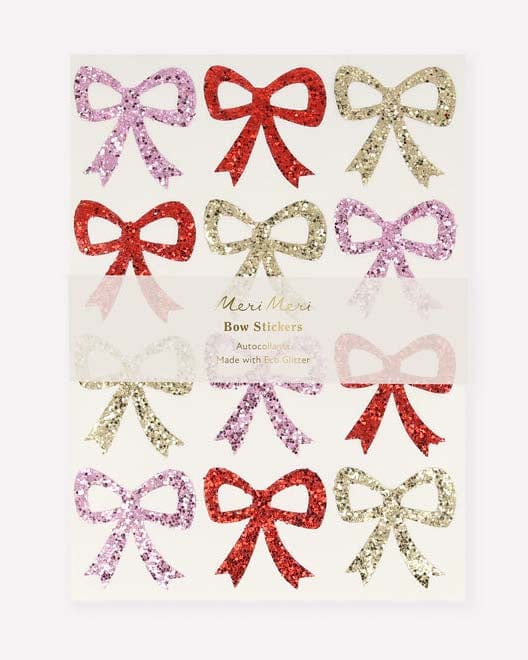 Little meri meri party eco glitter bow stickers