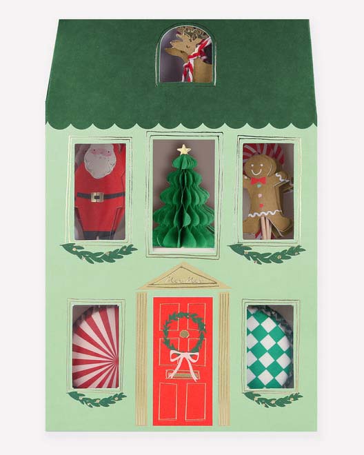 Little meri meri party festive house cupcake kit