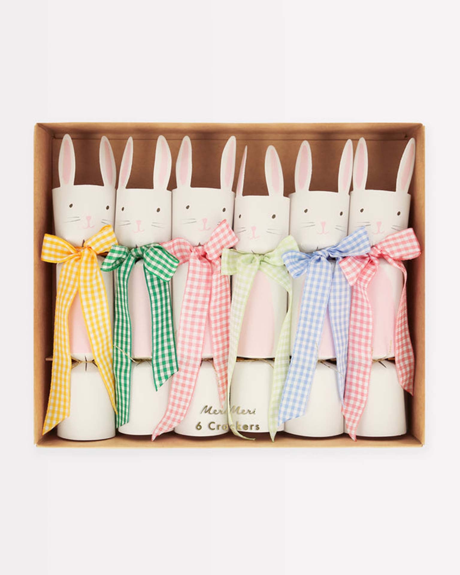 Little meri meri paper + party gingham bow bunny crackers
