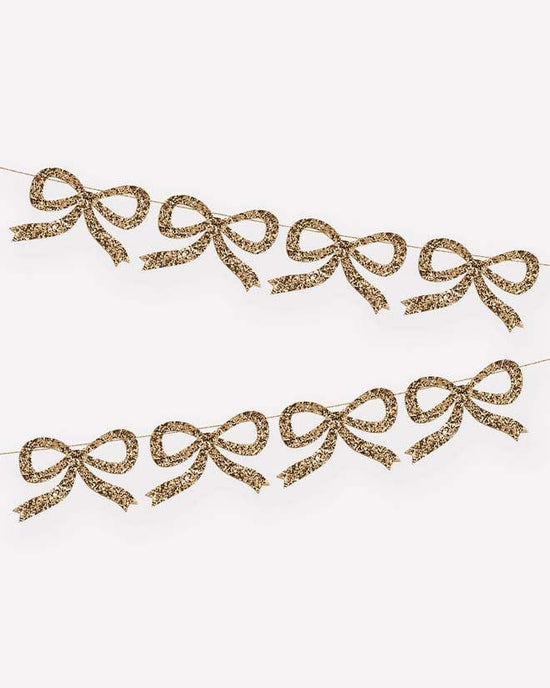 Little meri meri party gold glitter bow garland